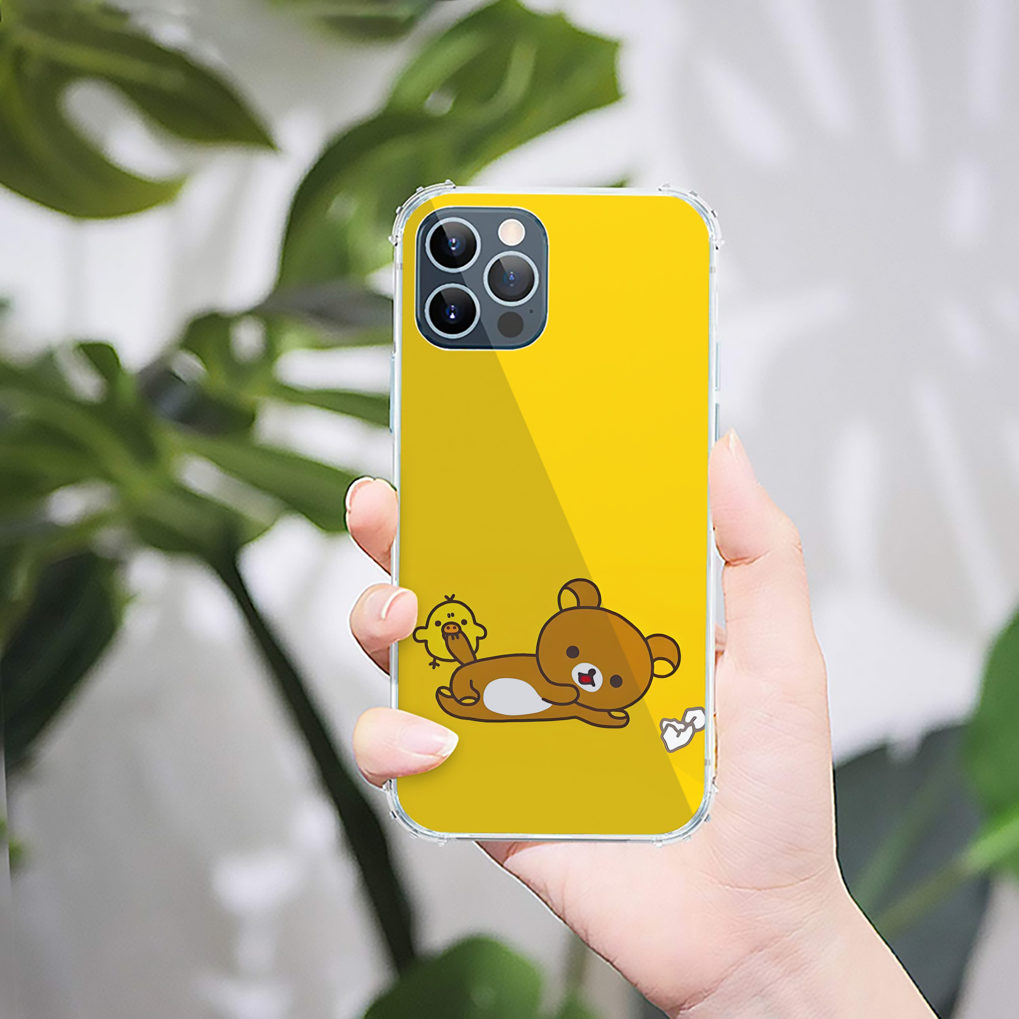 （画像用） リラックマ リラックマ キイロイトリ Rilakkuma Korilakkuma Kiiroitori 【iPhone 12シリーズ対応】透明スマホケース（クリアソフトケース）